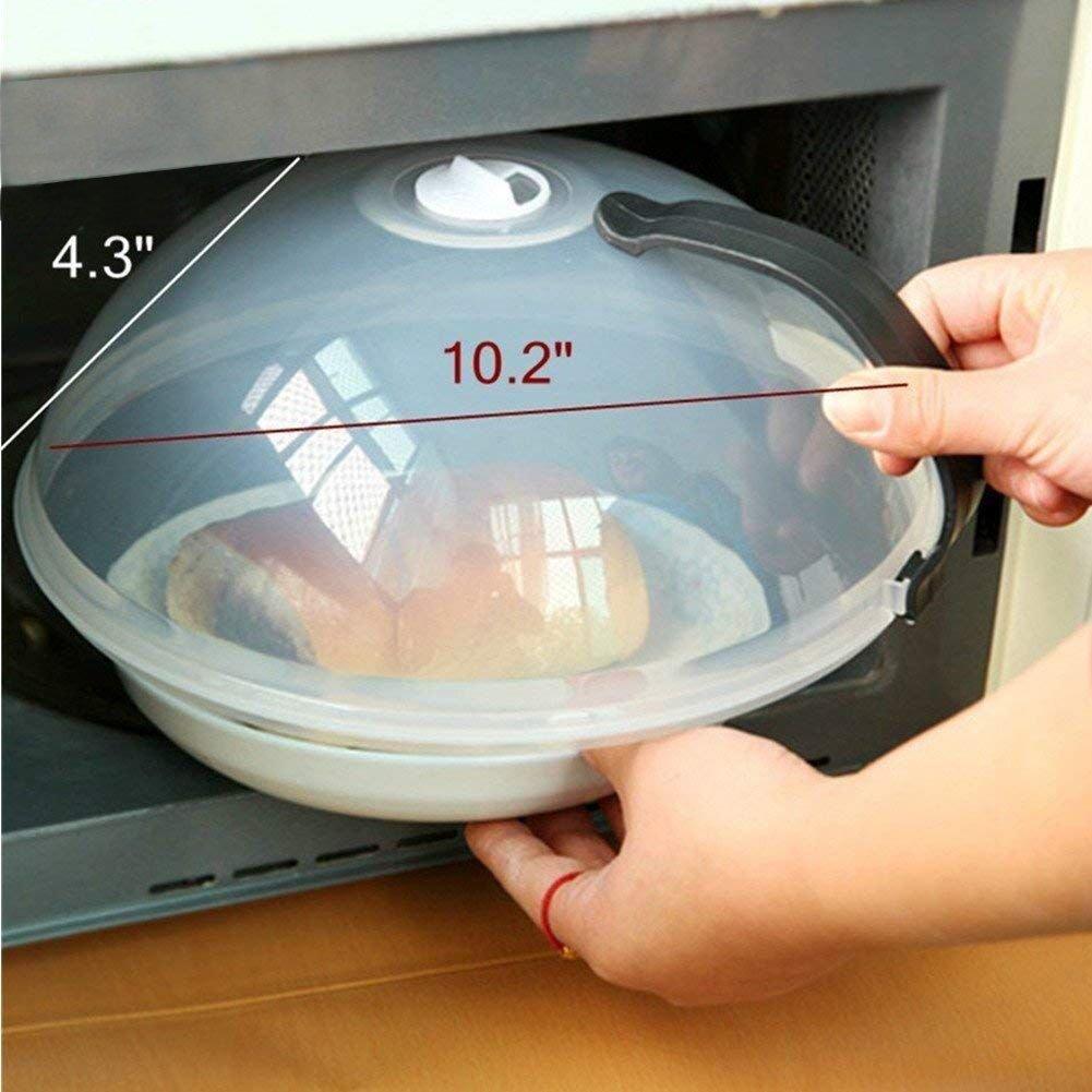 Microwave Plate Cover Oven Food Lid with Removable Handle and