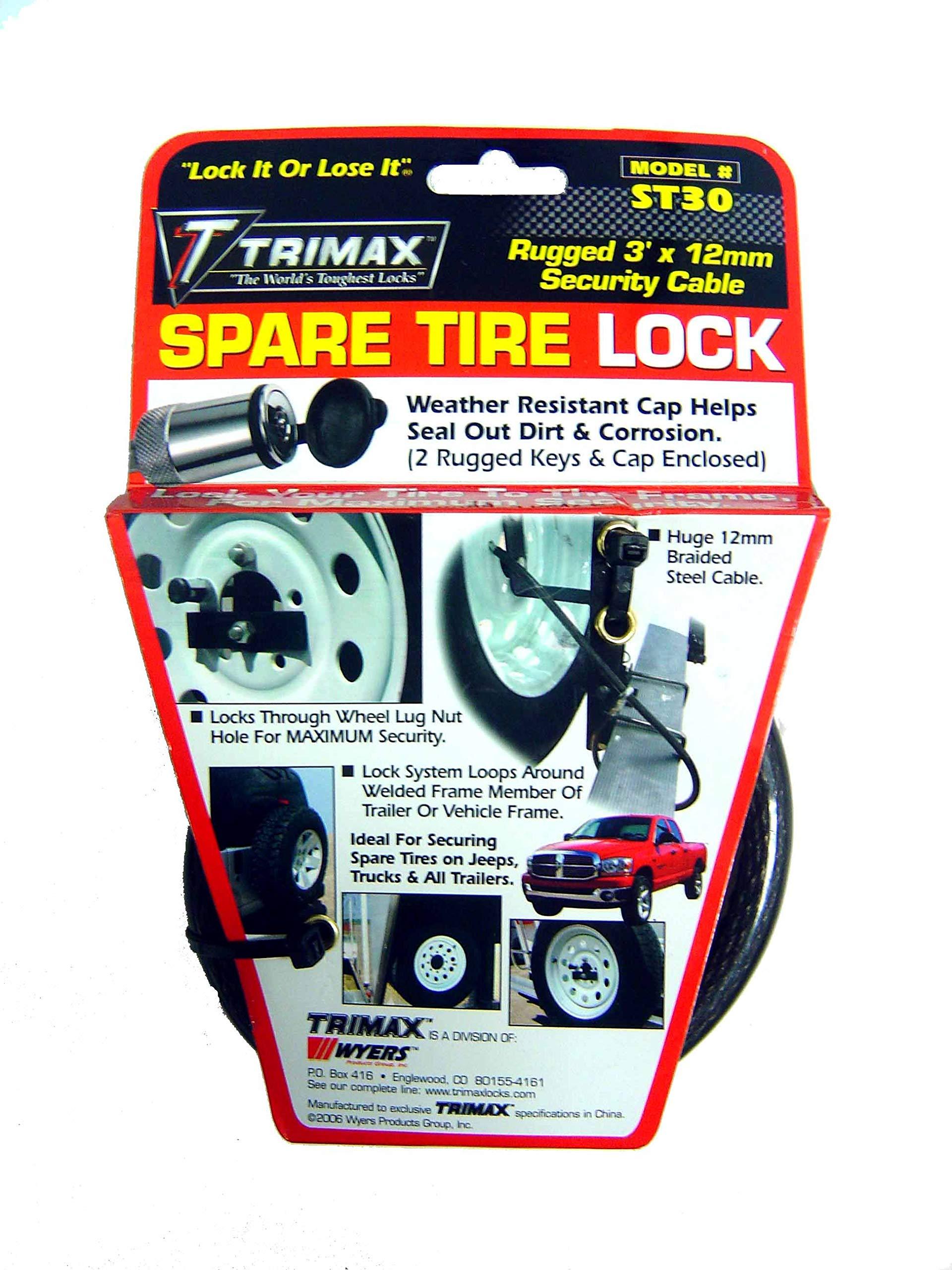 Trimax ST30 Trimaflex Spare Tire Cable Lock (Round Key) 36" x 12mm eBay
