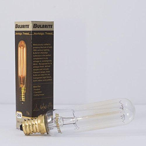 Bulbrite Incandescent T6 Candelabra Screw Base (E12) Light Bulb, 25